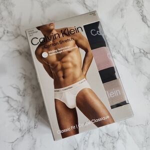3 Calvin Klein Men's Underwear Cotton Stretch 3-Pack Hip Brief, Black XXL